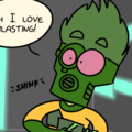 Laser's helmet, as seen in Smelly Space